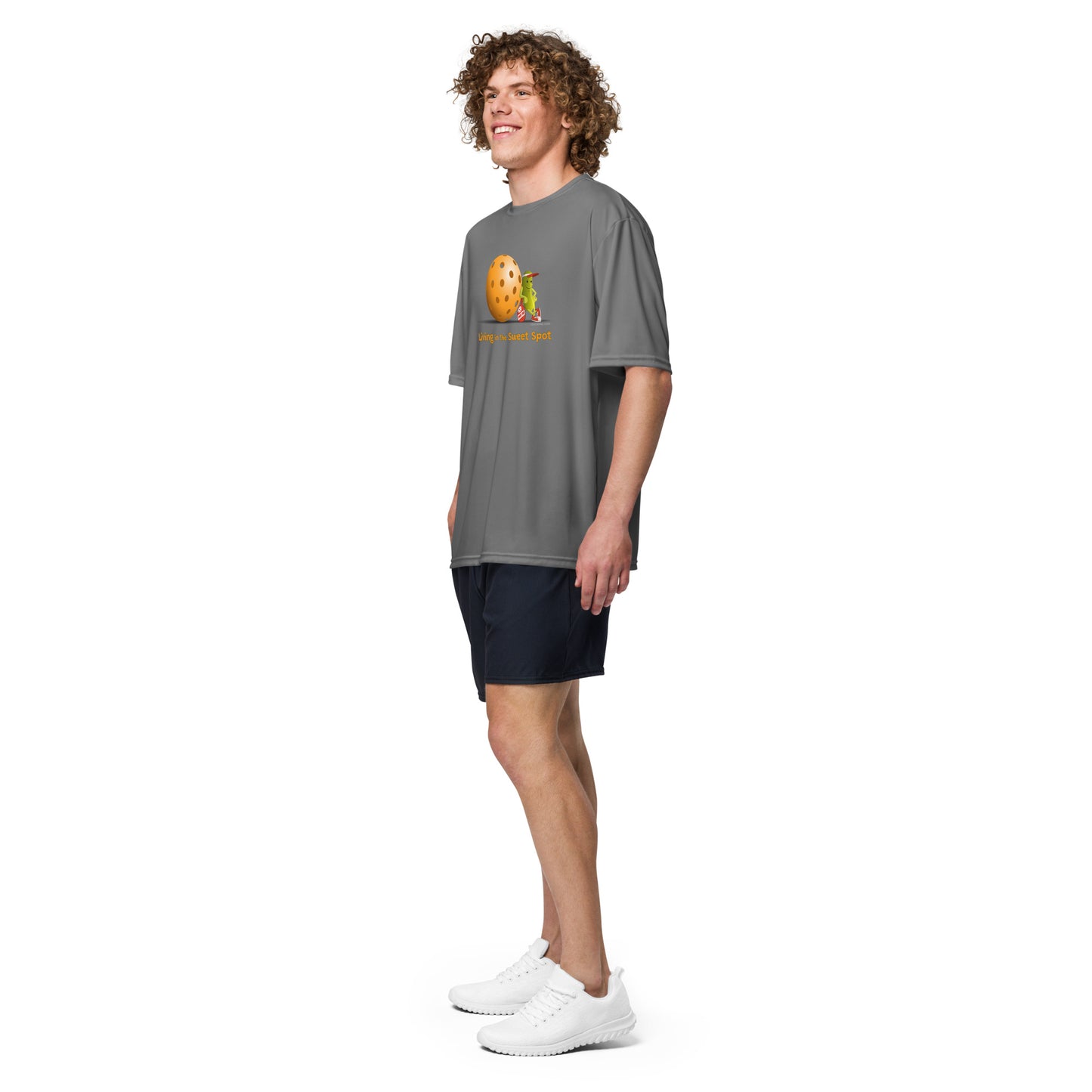 Performance Pickleball T-Shirt - Resting Pickleball - "Living in the Sweet Spot" - DocDink.com