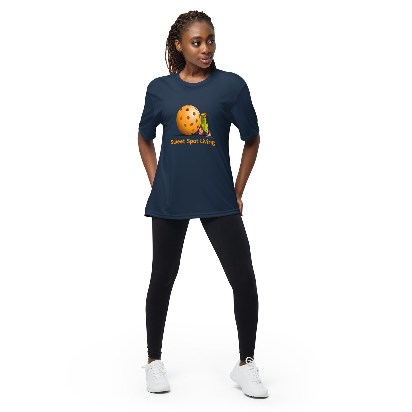 Performance Pickleball T-Shirt - Resting Pickleball - "Sweet Spot Living" - DocDink.com