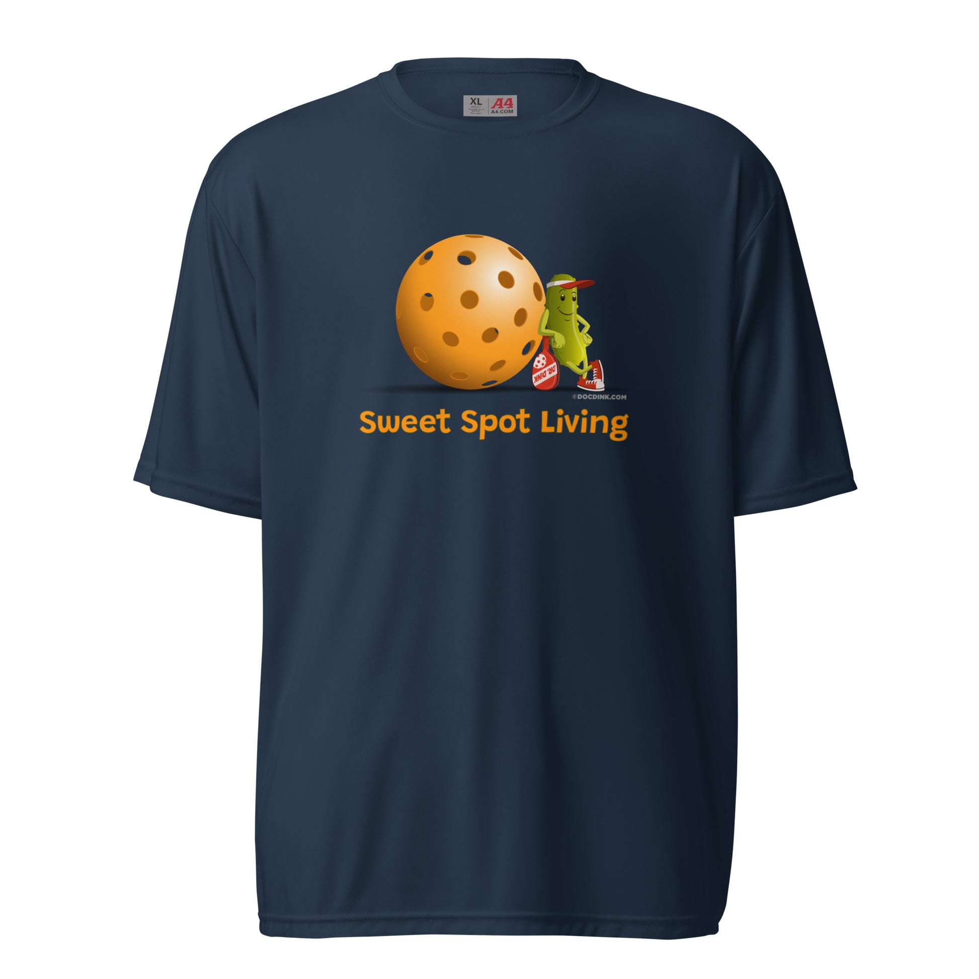 Performance Pickleball T-Shirt - Resting Pickleball - "Sweet Spot Living" - DocDink.com