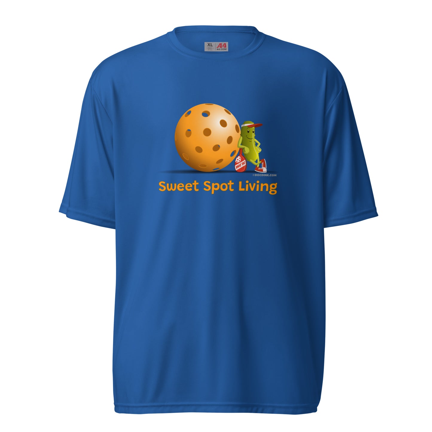 Performance Pickleball T-Shirt - Resting Pickleball - "Sweet Spot Living" - DocDink.com