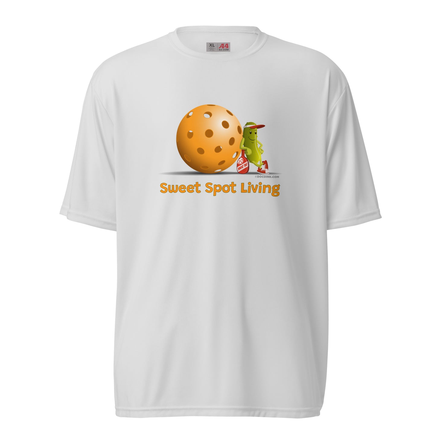 Performance Pickleball T-Shirt - Resting Pickleball - "Sweet Spot Living" - DocDink.com