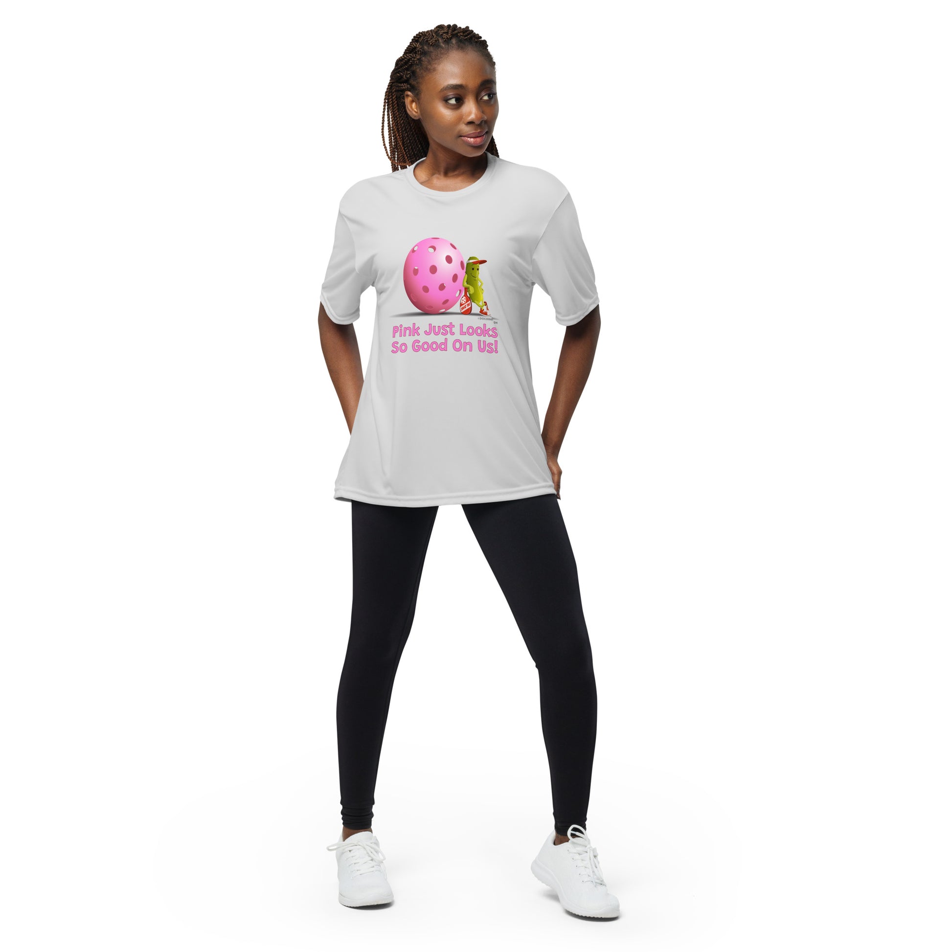 Performance Pickleball T-Shirt - Resting Pickleball - "Pink Looks So Good..." #pink - DocDink.com