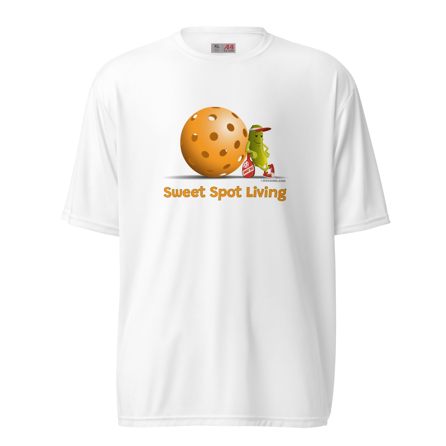 Performance Pickleball T-Shirt - Resting Pickleball - "Sweet Spot Living" - DocDink.com