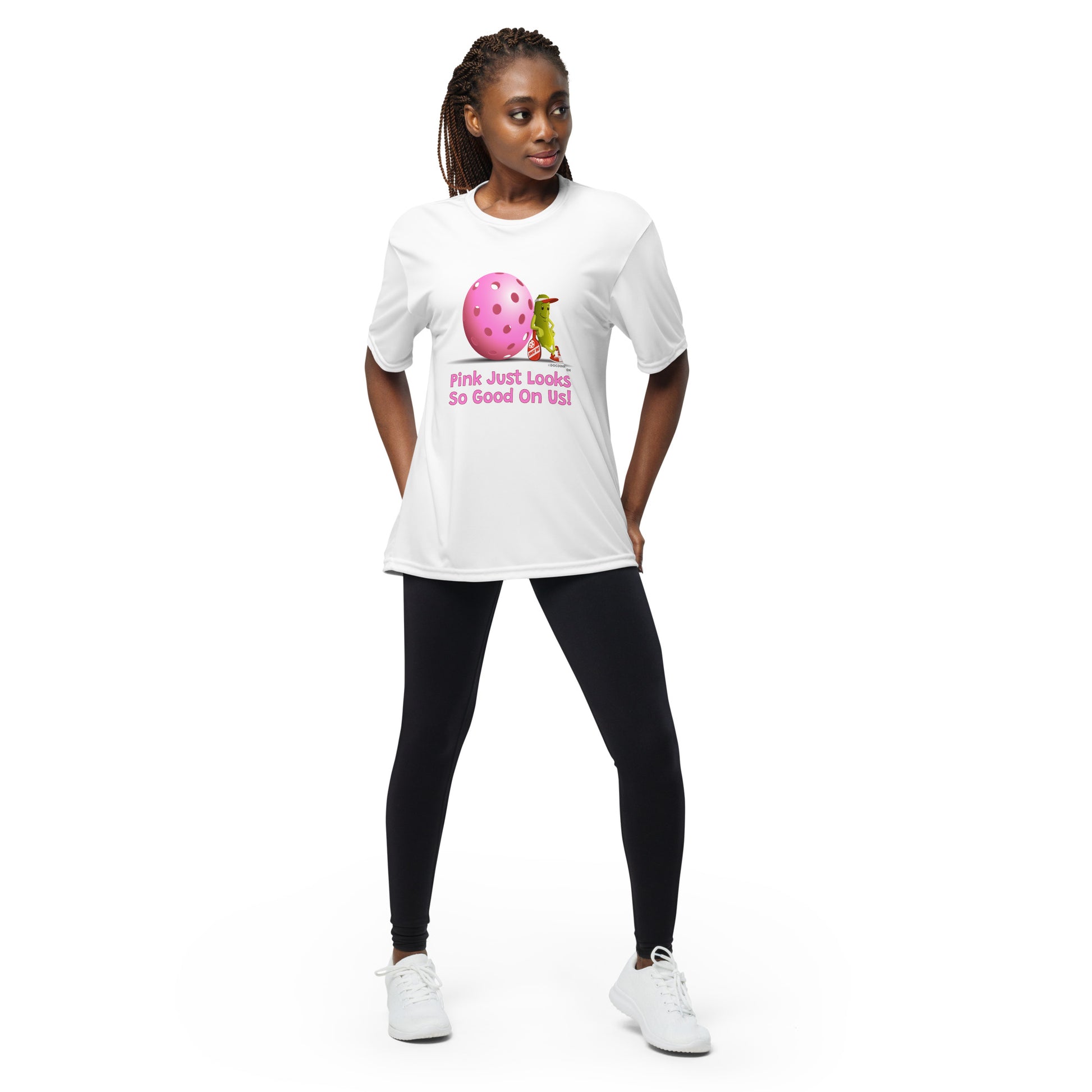 Performance Pickleball T-Shirt - Resting Pickleball - "Pink Looks So Good..." #pink - DocDink.com