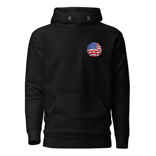 Warm Pickleball Hoodie - Resting Pickleball USA - "Born to Win" (back) + USA Pickleball (pocket) - DocDink.com