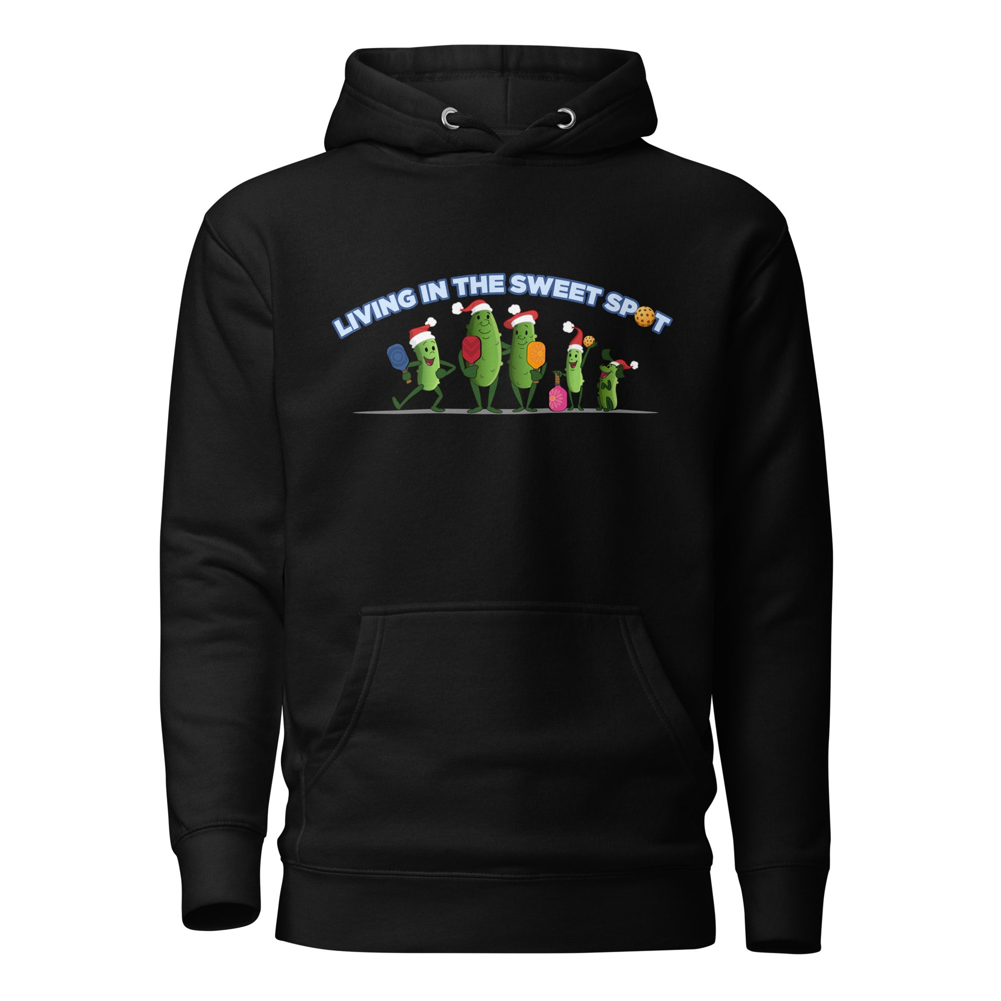 Warm Pickleball Hoodie - Pickleball Family XMAS - "Living in the Sweet Spot" - DocDink.com