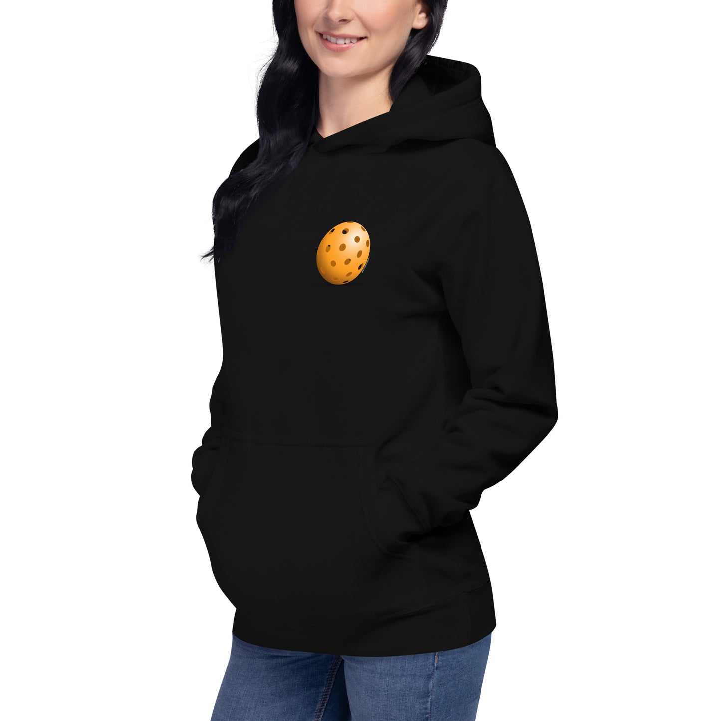 Warm Pickleball Hoodie - Resting Pickleball (back) + Pickleball (pocket) - DocDink.com