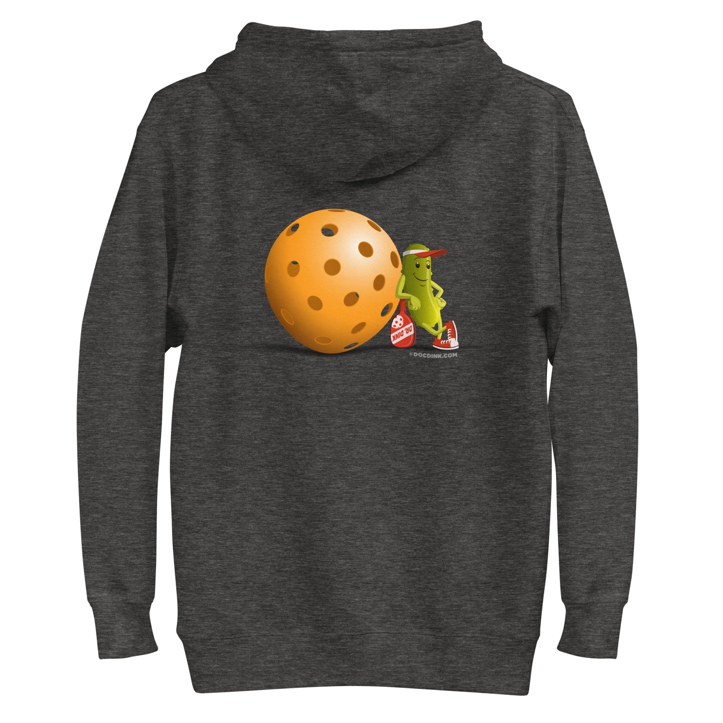 Warm Pickleball Hoodie - Resting Pickleball (back) + Pickleball (pocket) - DocDink.com