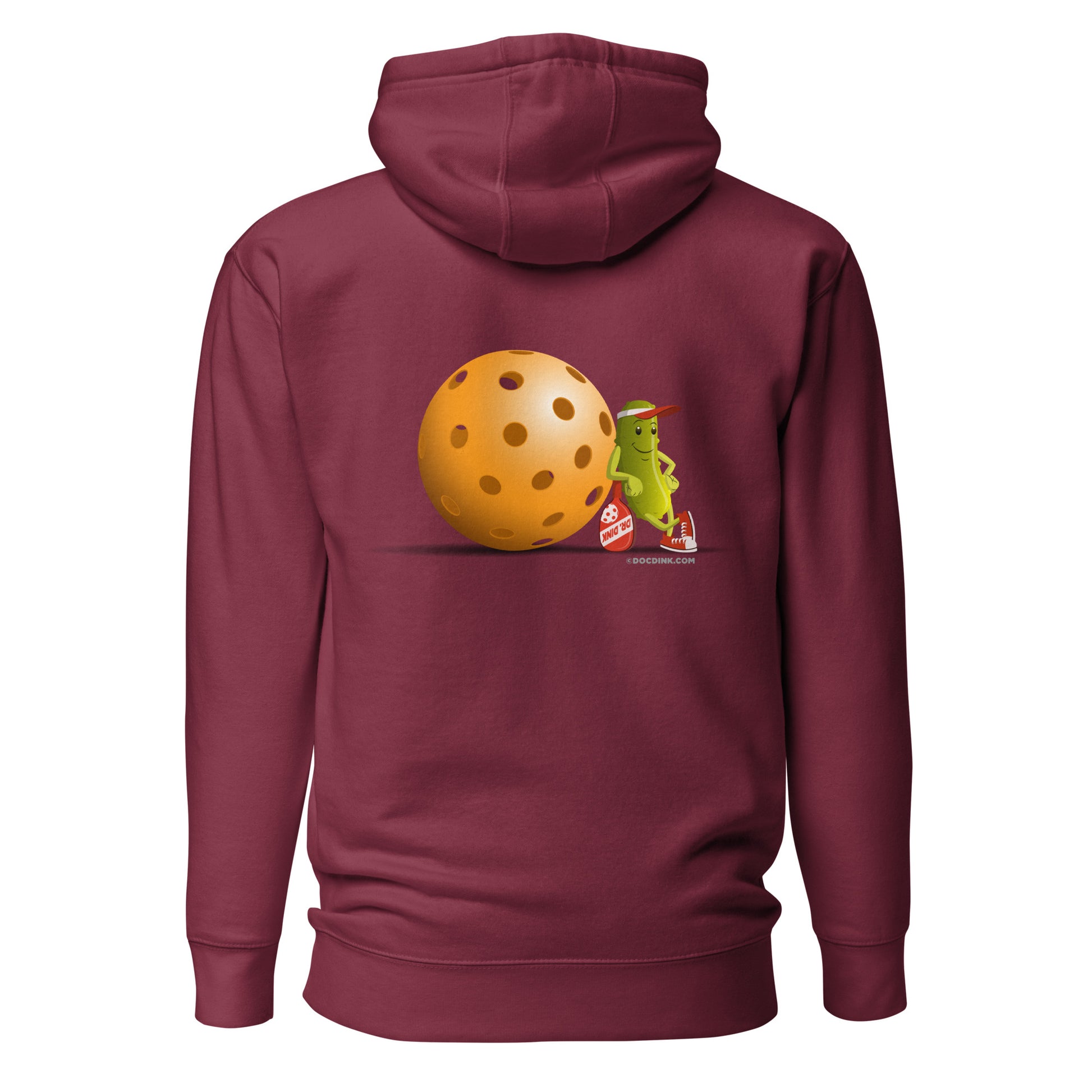 Warm Pickleball Hoodie - Resting Pickleball (back) + Pickleball (pocket) - DocDink.com