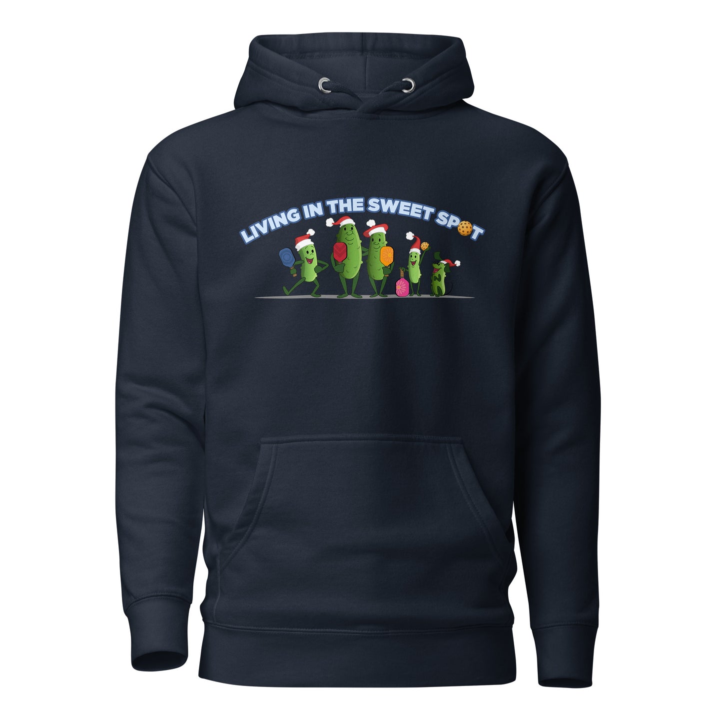 Warm Pickleball Hoodie - Pickleball Family XMAS - "Living in the Sweet Spot" - DocDink.com