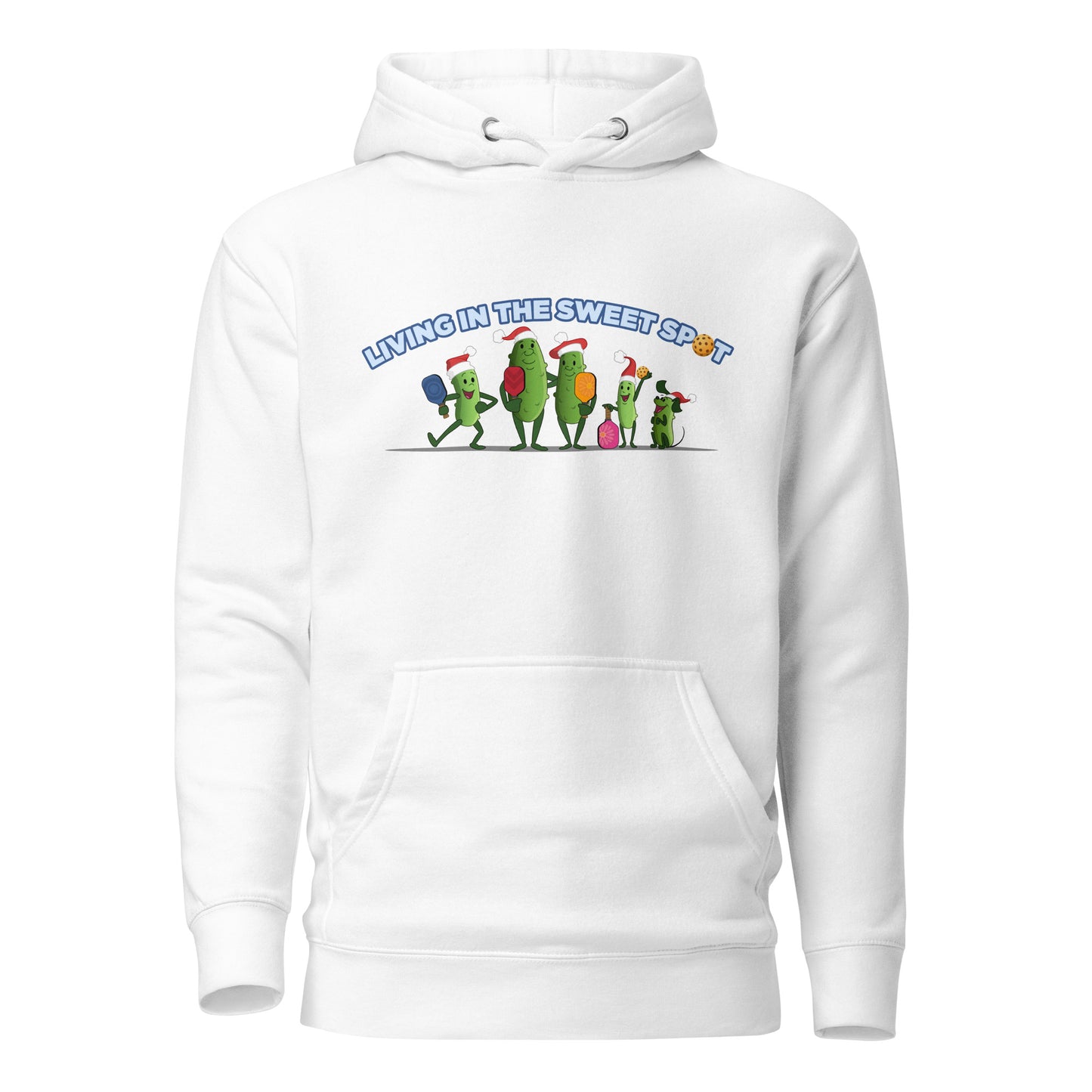 Warm Pickleball Hoodie - Pickleball Family XMAS - "Living in the Sweet Spot" - DocDink.com