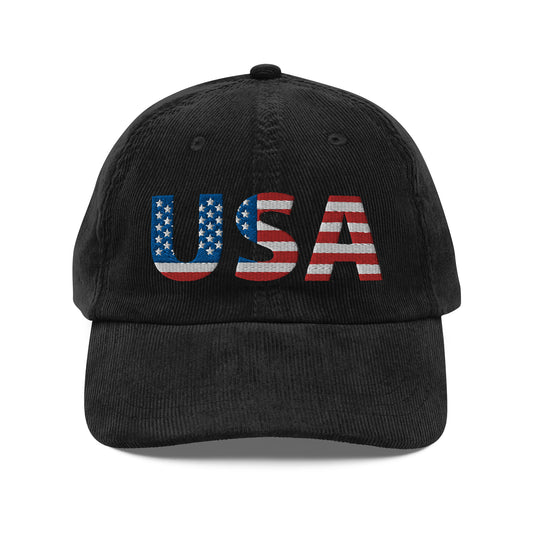 Vintage Corduroy Cap - "USA" - DocDink.com