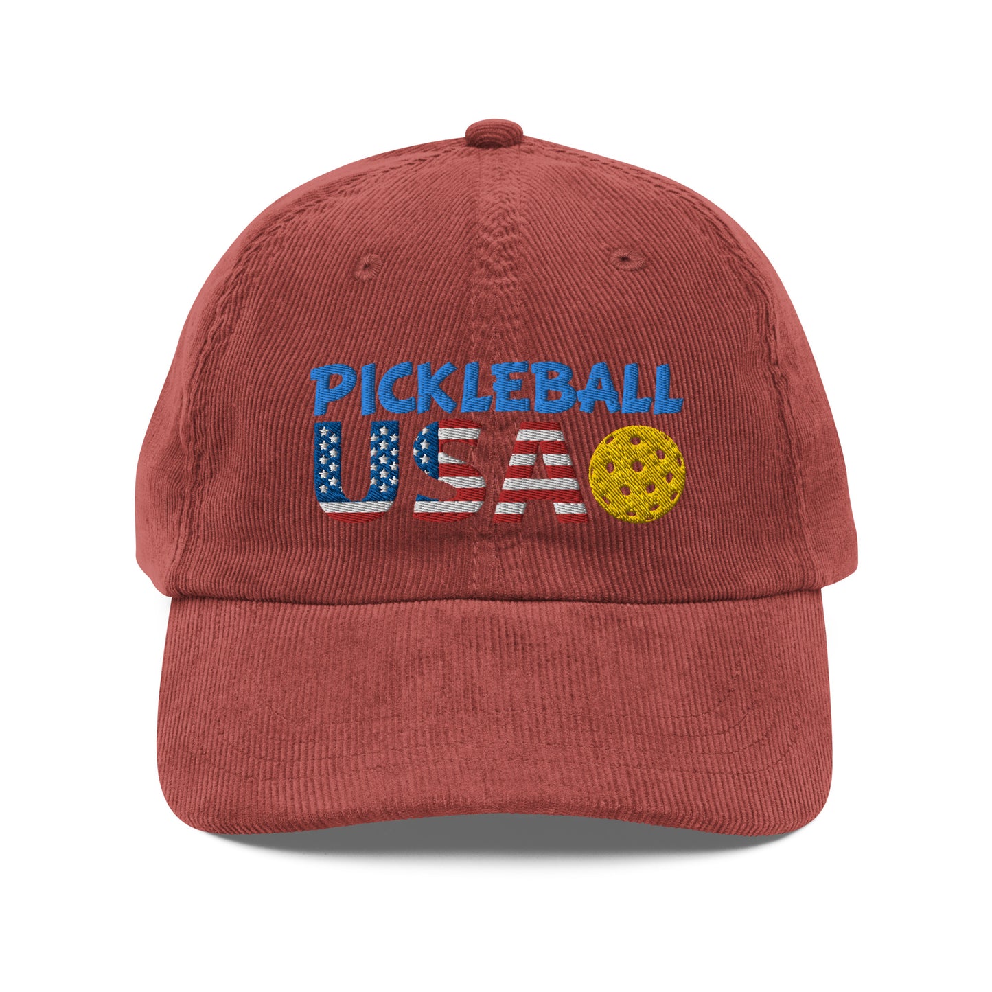 Vintage Corduroy Cap - "Pickleball USA" + ball - DocDink.com