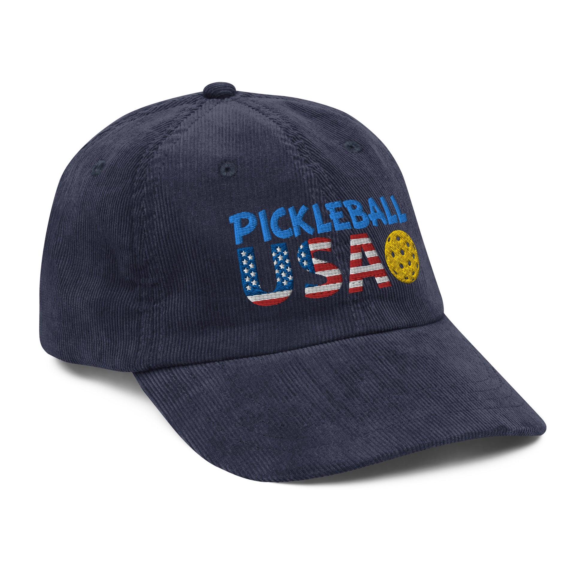 Vintage Corduroy Cap - "Pickleball USA" + ball - DocDink.com