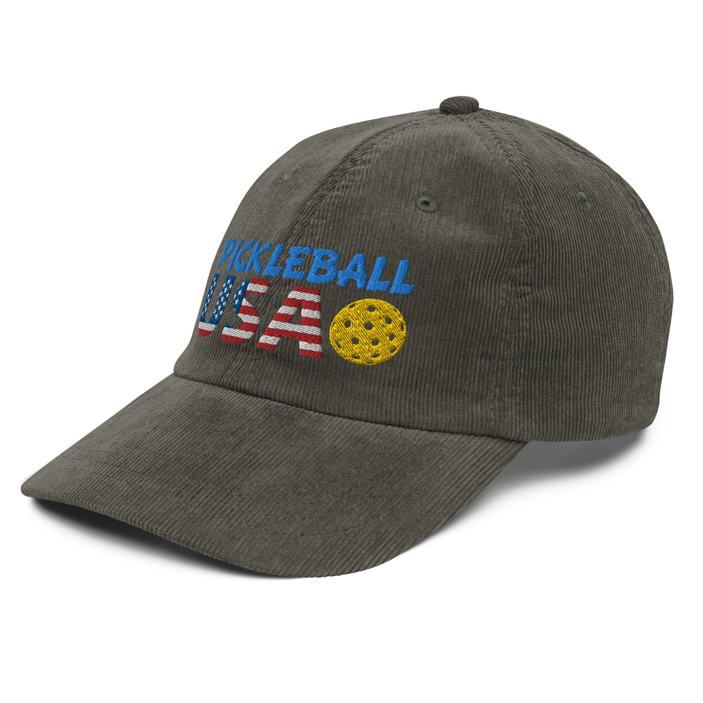 Vintage Corduroy Cap - "Pickleball USA" + ball - DocDink.com