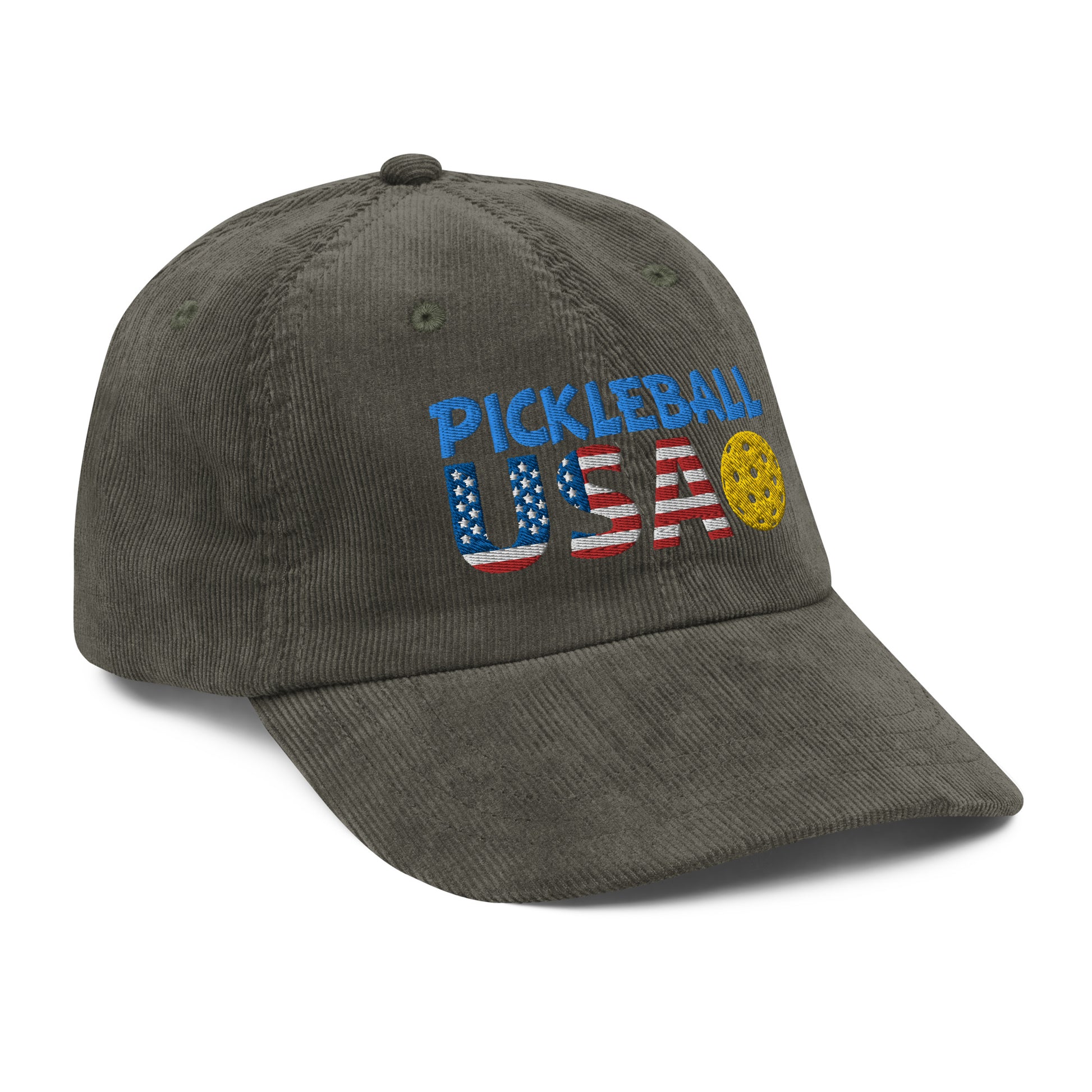 Vintage Corduroy Cap - "Pickleball USA" + ball - DocDink.com