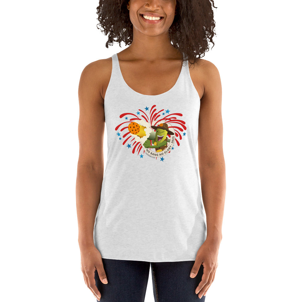 Women's Racerback Pickleball Tank Top - Pickleball Fireworks USA - DocDink.com