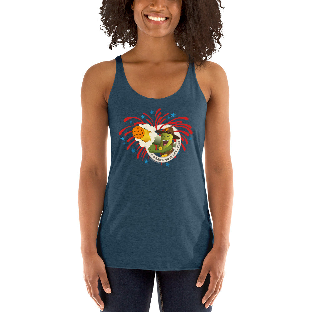 Women's Racerback Pickleball Tank Top - Pickleball Fireworks USA - DocDink.com