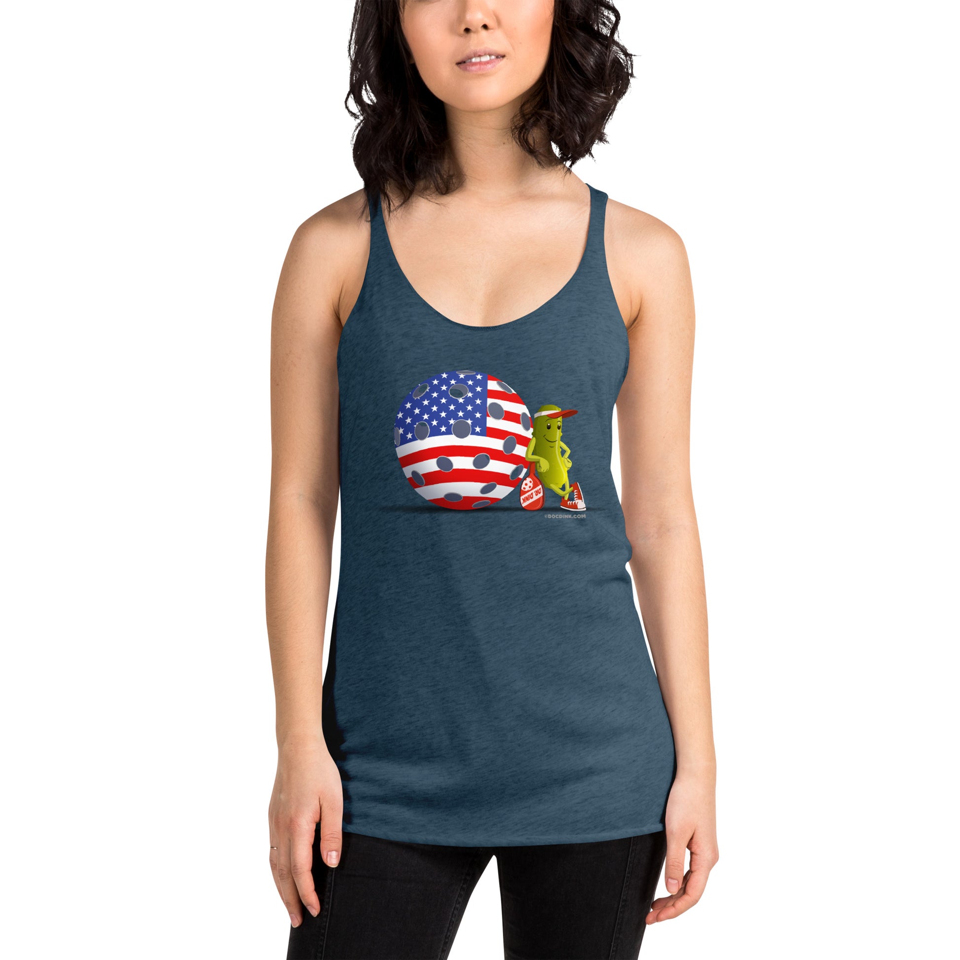 Women's Racerback Pickleball Tank Top - Resting Pickleball USA - DocDink.com