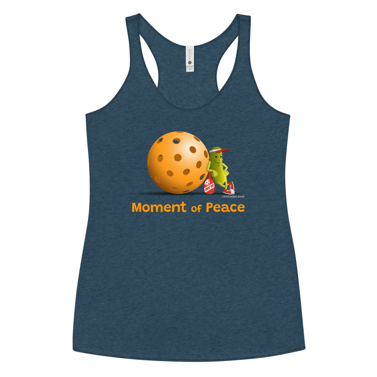 Women's Racerback Pickleball Tank Top - Resting Pickleball - "Moment of Peace" - DocDink.com