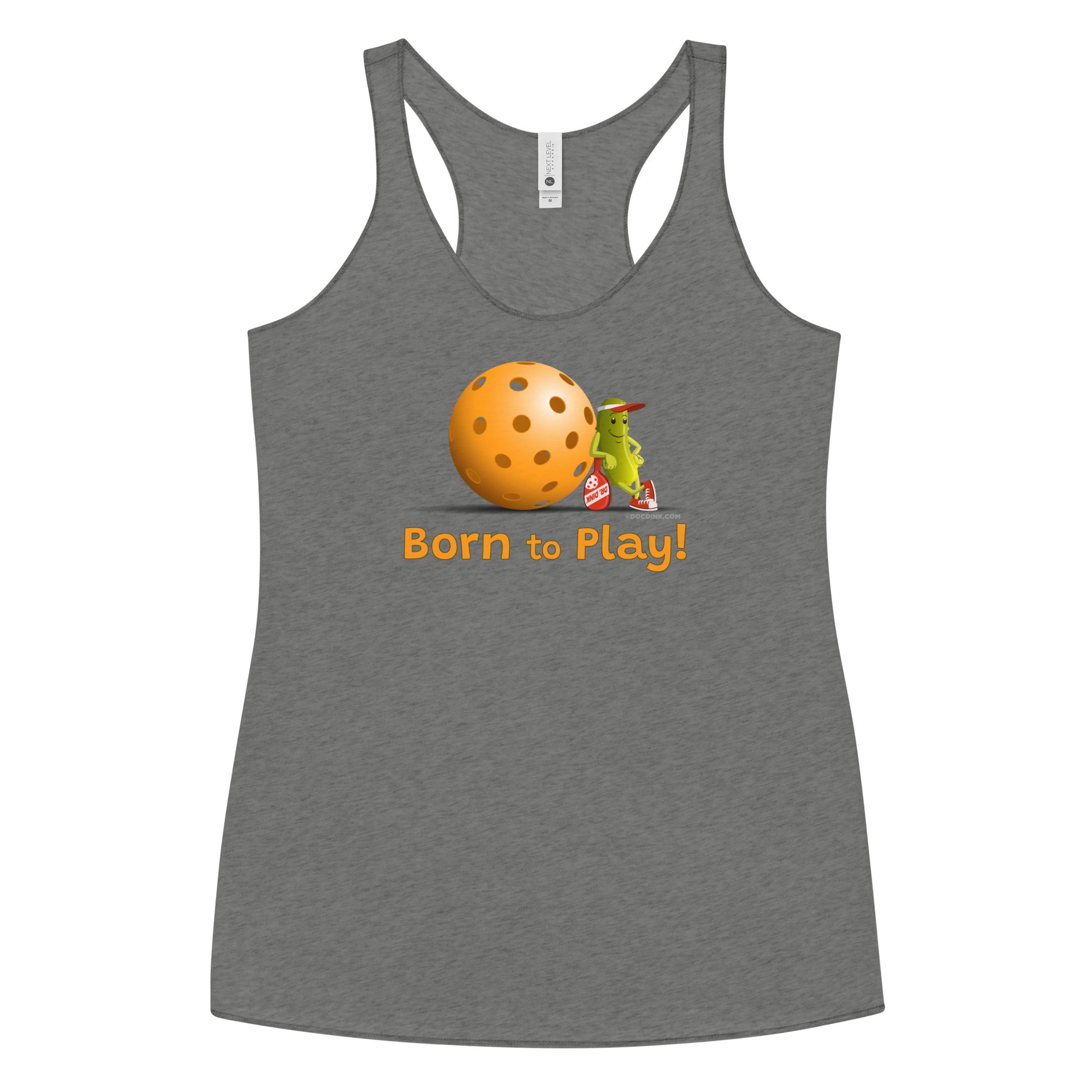 Women's Racerback Pickleball Tank Top - Resting Pickleball - "Born to Play" - DocDink.com