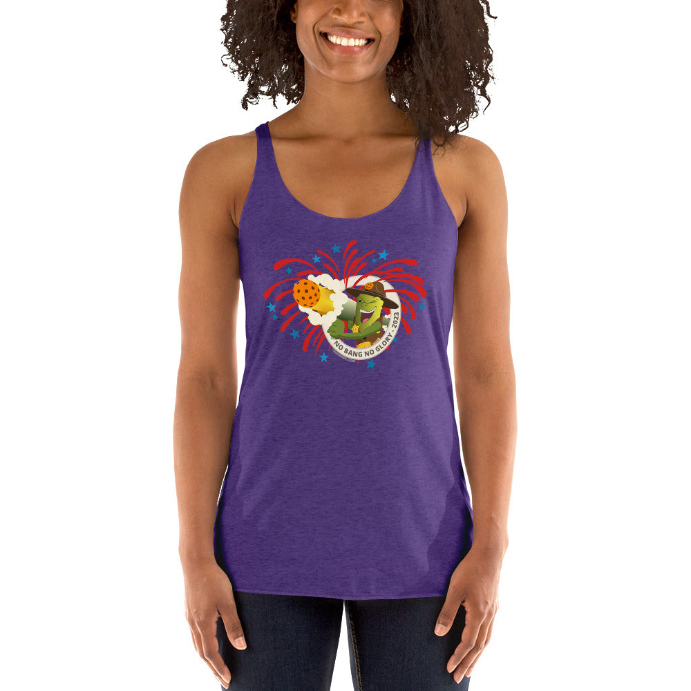 Women's Racerback Pickleball Tank Top - Pickleball Fireworks USA - DocDink.com