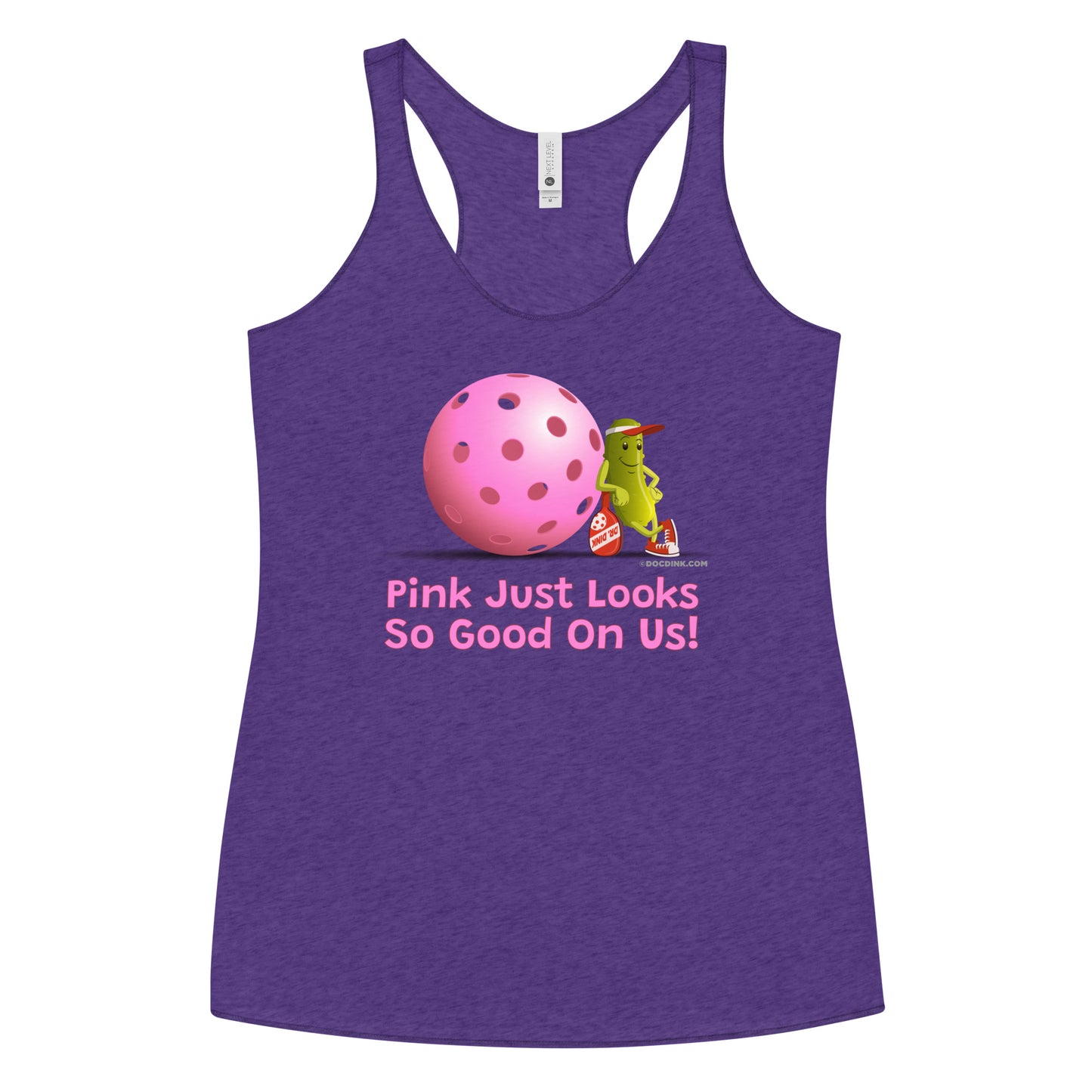 Women's Racerback Pickleball Tank Top - Resting Pickleball - "Pink Looks So Good..." #pink - DocDink.com