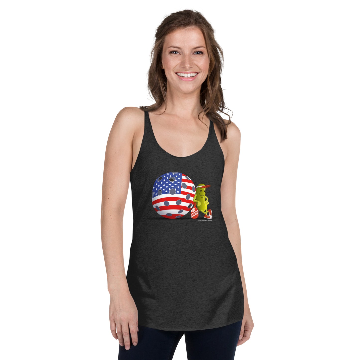 Women's Racerback Pickleball Tank Top - Resting Pickleball USA - DocDink.com