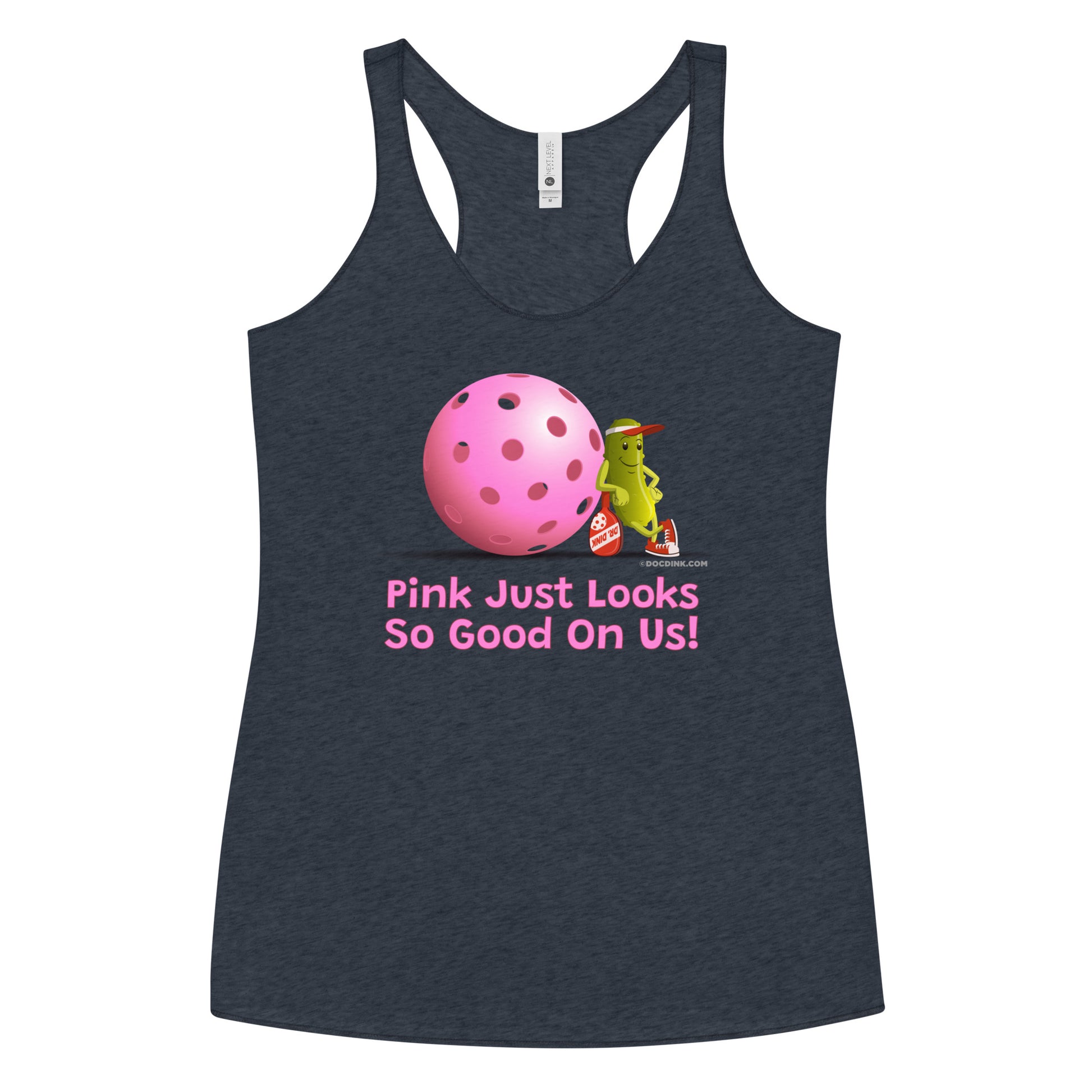 Women's Racerback Pickleball Tank Top - Resting Pickleball - "Pink Looks So Good..." #pink - DocDink.com