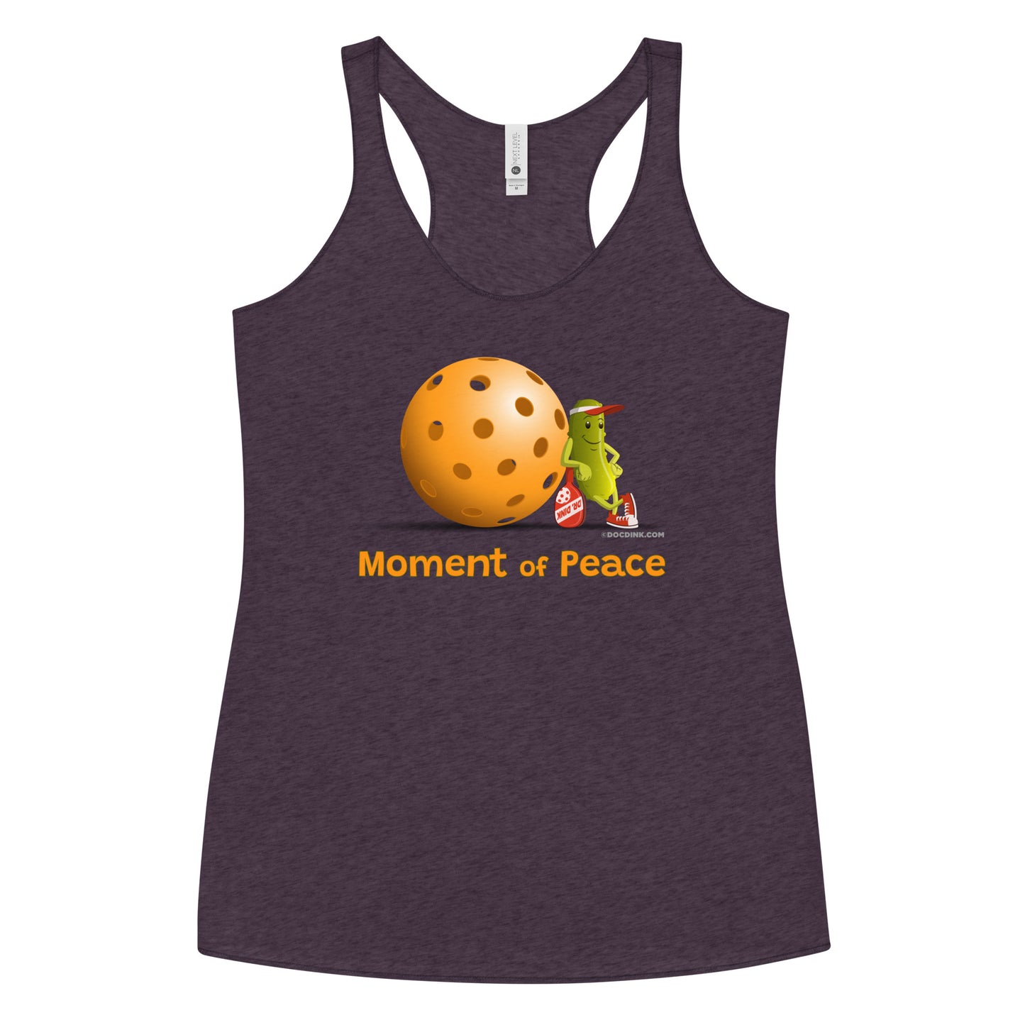 Women's Racerback Pickleball Tank Top - Resting Pickleball - "Moment of Peace" - DocDink.com