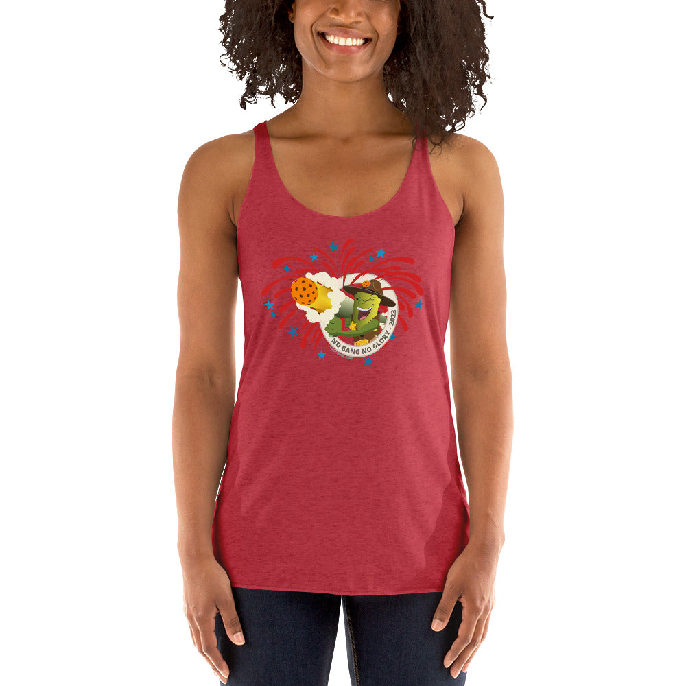 Women's Racerback Pickleball Tank Top - Pickleball Fireworks USA - DocDink.com