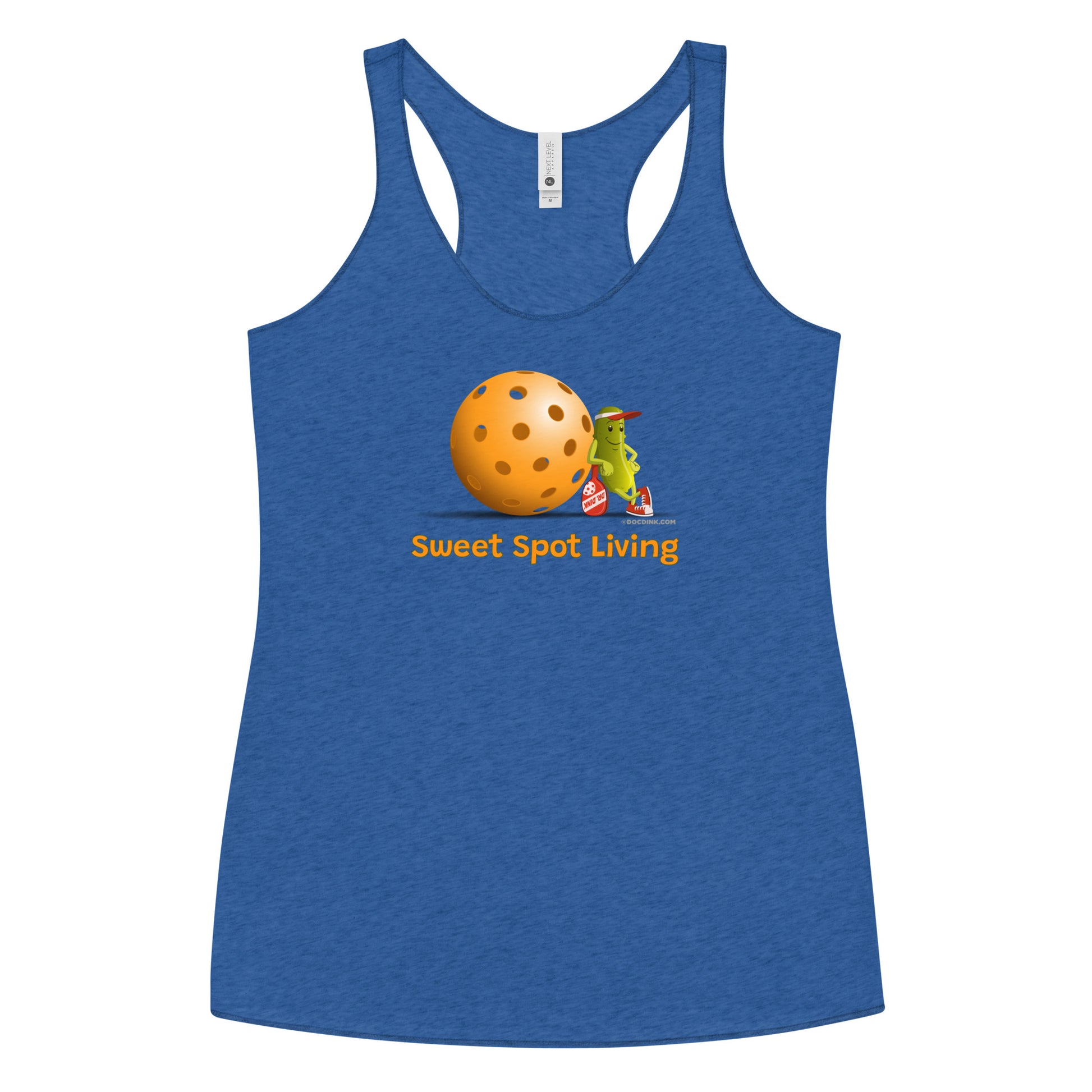 Women's Racerback Pickleball Tank Top - Resting Pickleball - "Sweet Spot Living" - DocDink.com