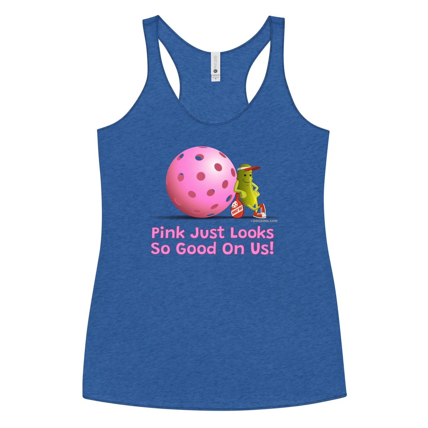 Women's Racerback Pickleball Tank Top - Resting Pickleball - "Pink Looks So Good..." #pink - DocDink.com