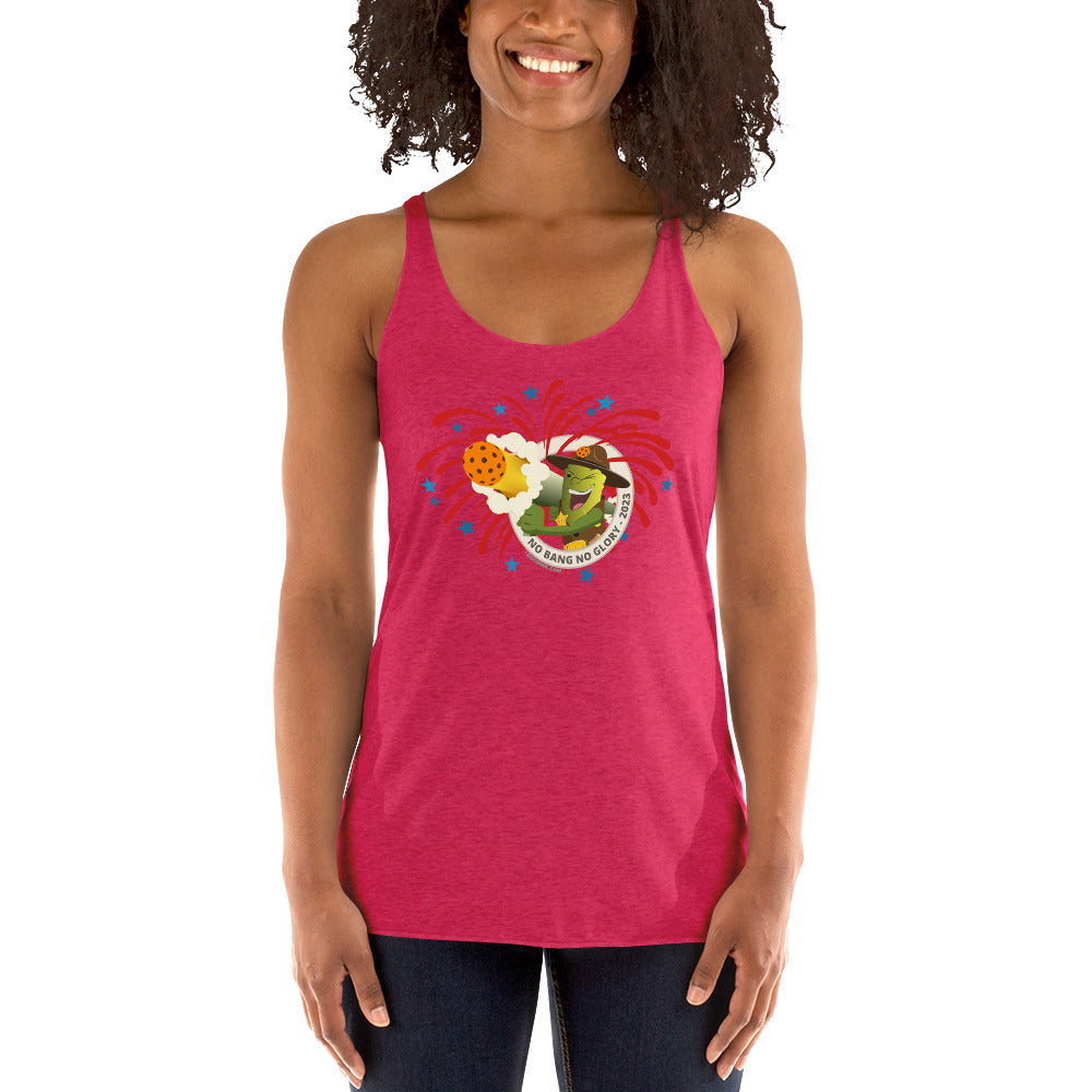 Women's Racerback Pickleball Tank Top - Pickleball Fireworks USA - DocDink.com