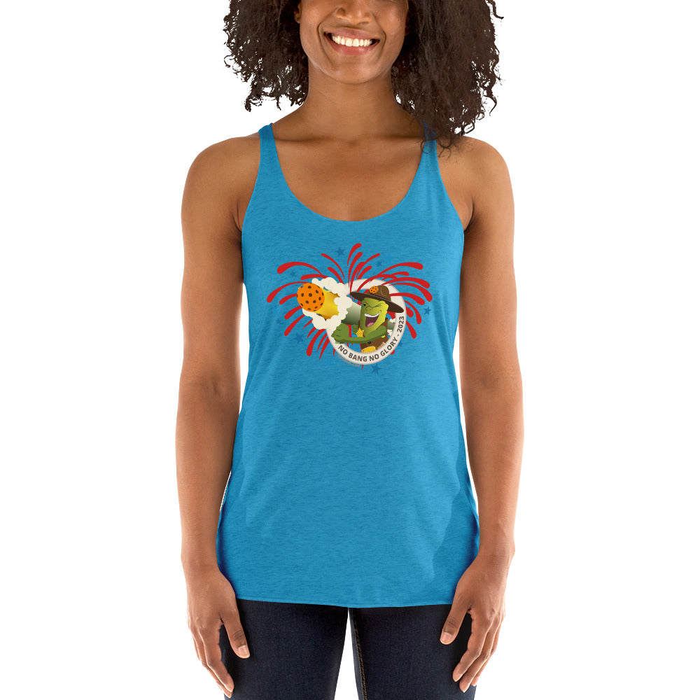 Women's Racerback Pickleball Tank Top - Pickleball Fireworks USA - DocDink.com