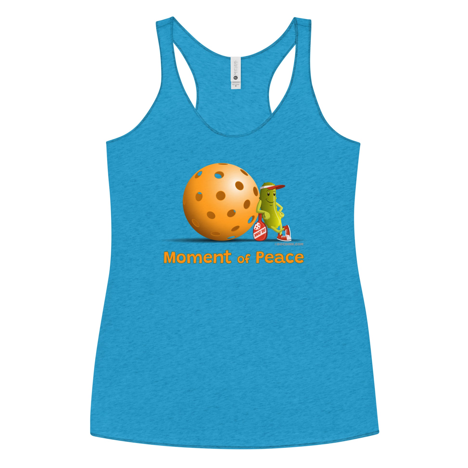 Women's Racerback Pickleball Tank Top - Resting Pickleball - "Moment of Peace" - DocDink.com