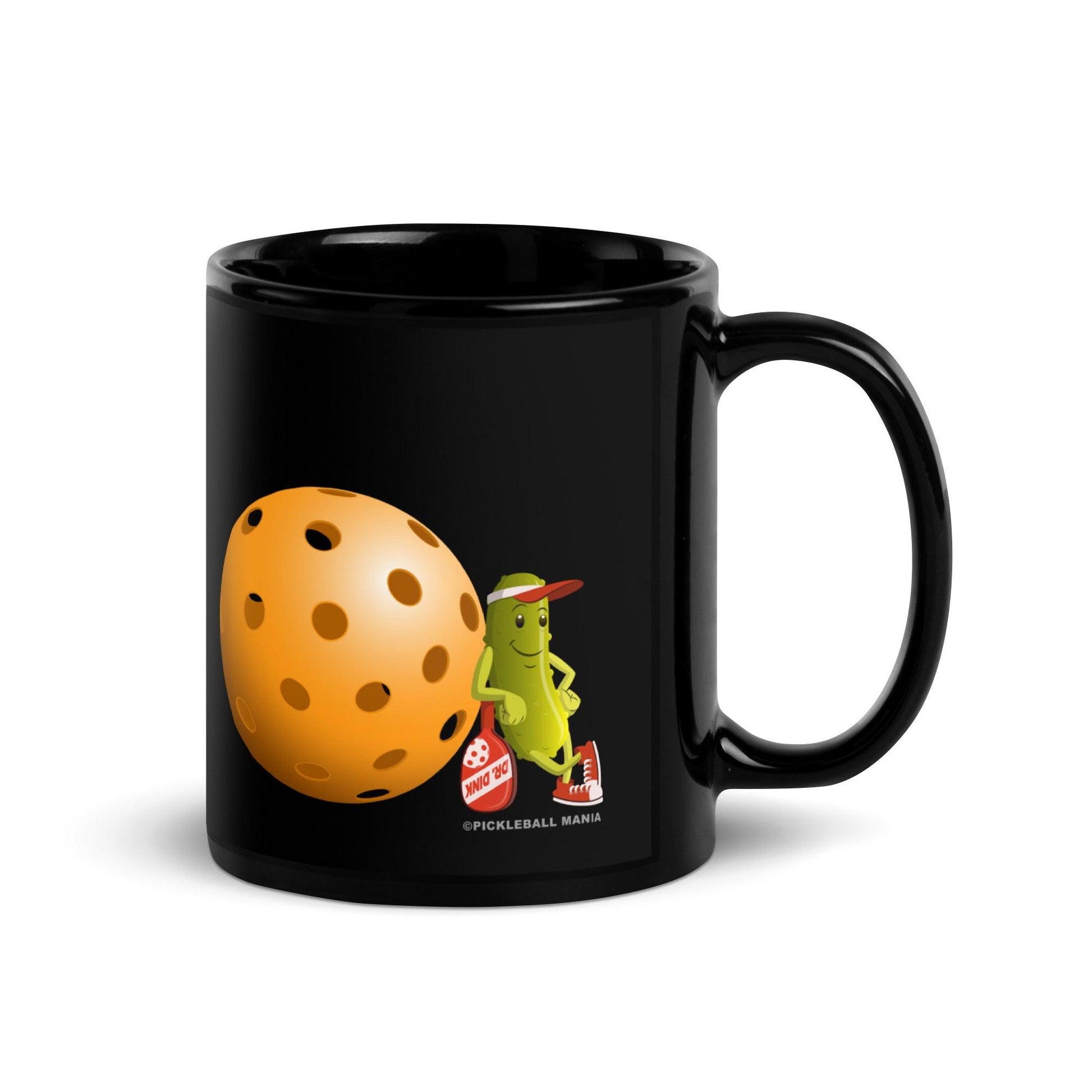 Black Glossy Pickleball Mug - Just Resting - DocDink.com