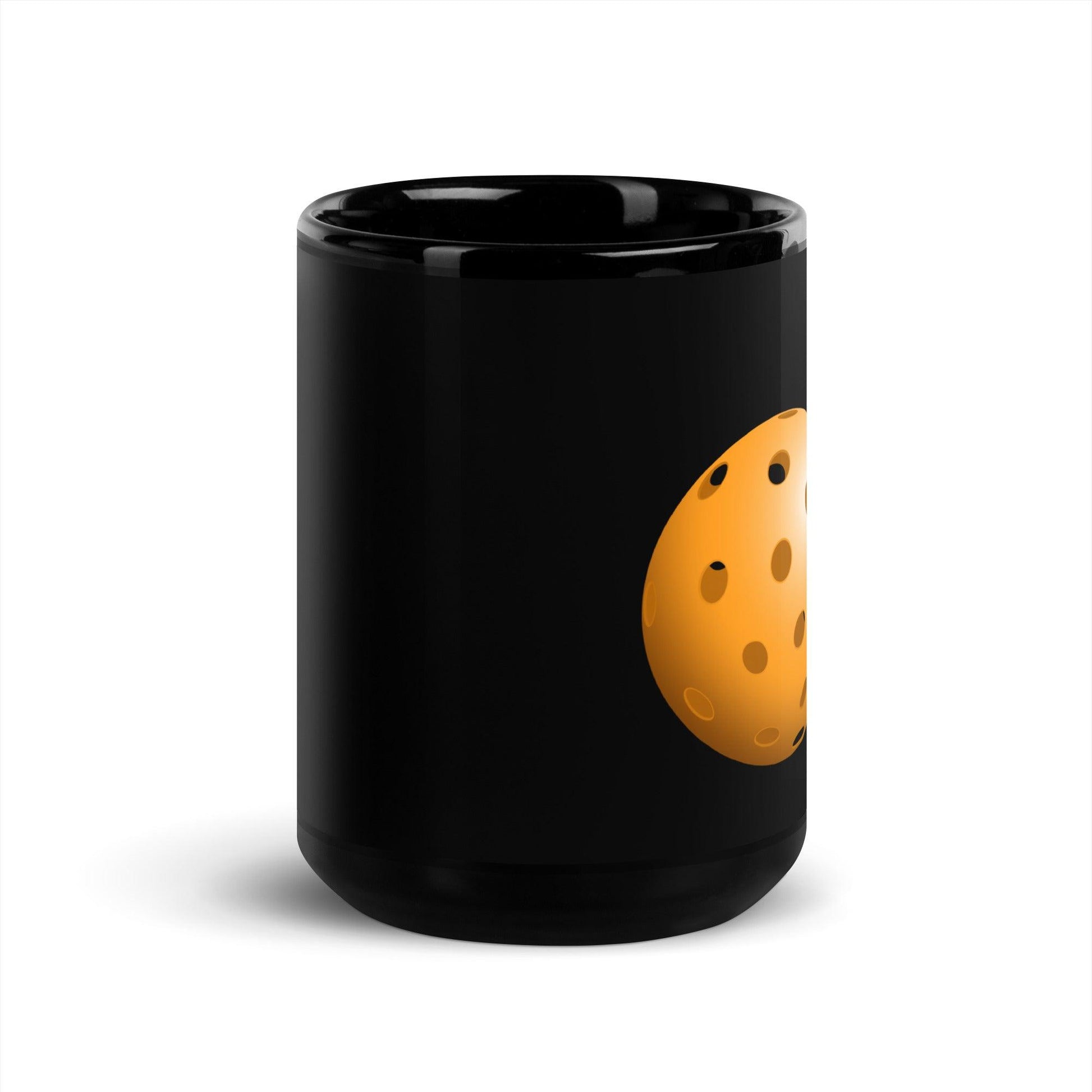 Black Glossy Pickleball Mug - Just Resting - DocDink.com