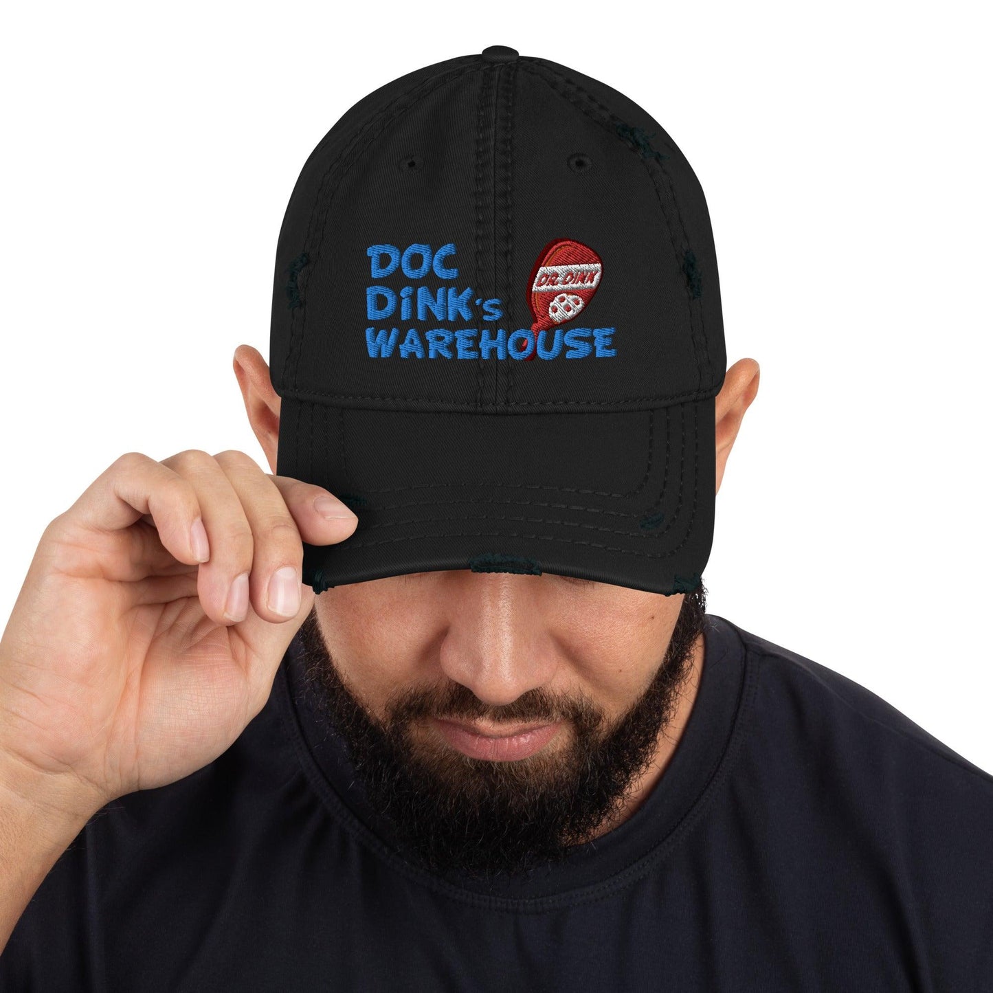 Distressed Dad Hat - Doc Dink's Warehouse - BLACK - DocDink.com