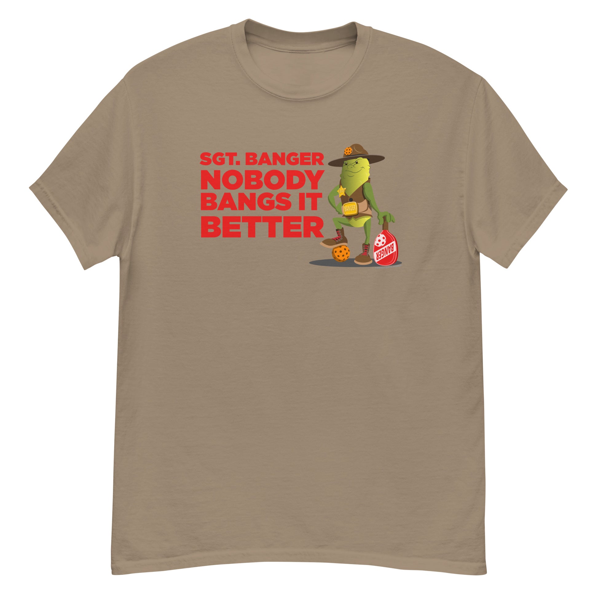 100% Cotton Pickleball T-Shirt - "Nobody Bangs it Better!" - DocDink.com