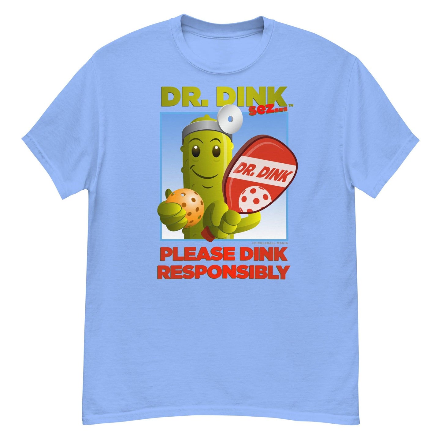 Unisex 100% Cotton Pickleball T-Shirt - "Please Dink Responsibly!" - DocDink.com