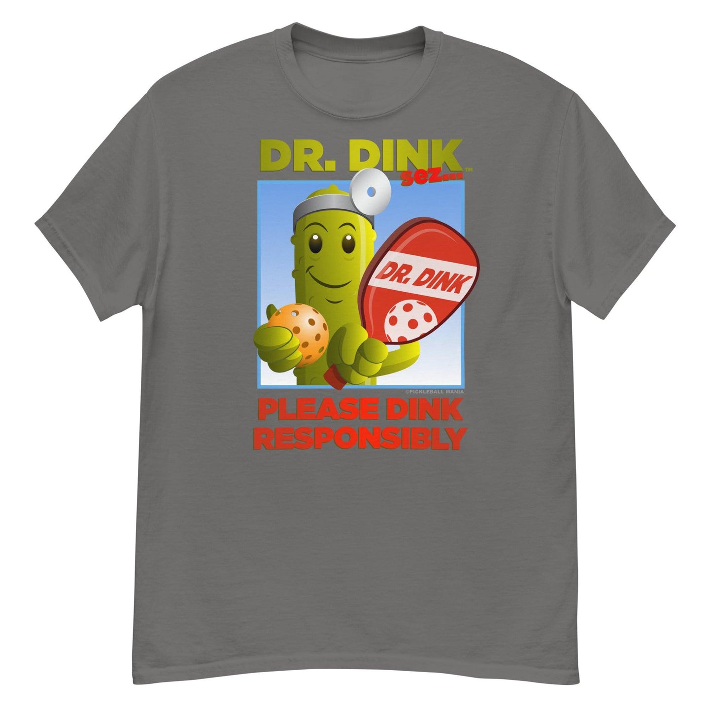 Unisex 100% Cotton Pickleball T-Shirt - "Please Dink Responsibly!" - DocDink.com