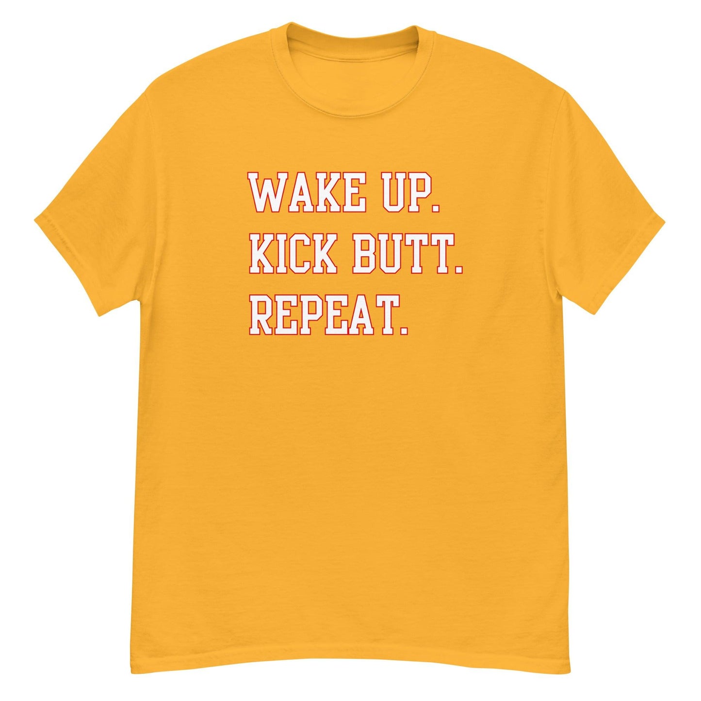 100% Cotton T-Shirt - WAKE UP - White - DocDink.com