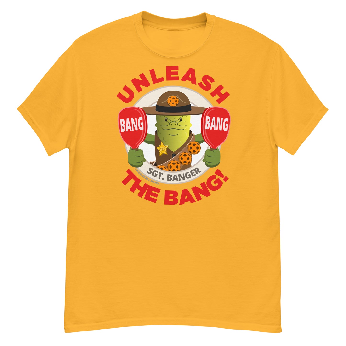 100% Cotton Pickleball T-Shirt - "Unleash the Bang!" - DocDink.com