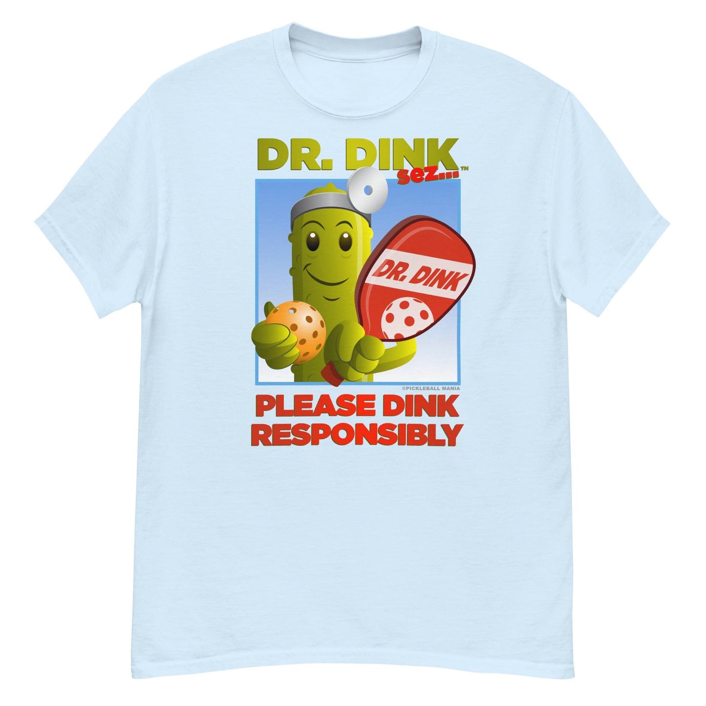 Unisex 100% Cotton Pickleball T-Shirt - "Please Dink Responsibly!" - DocDink.com