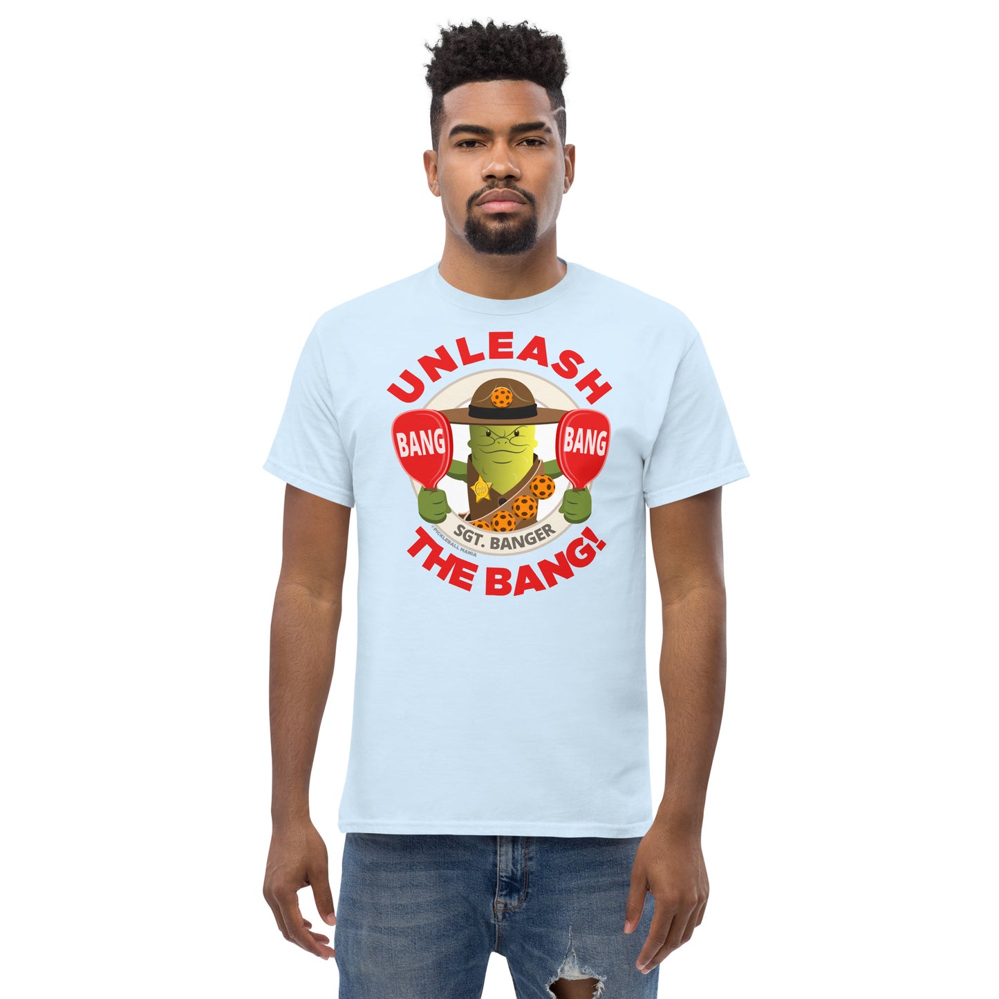 100% Cotton Pickleball T-Shirt - "Unleash the Bang!" - DocDink.com