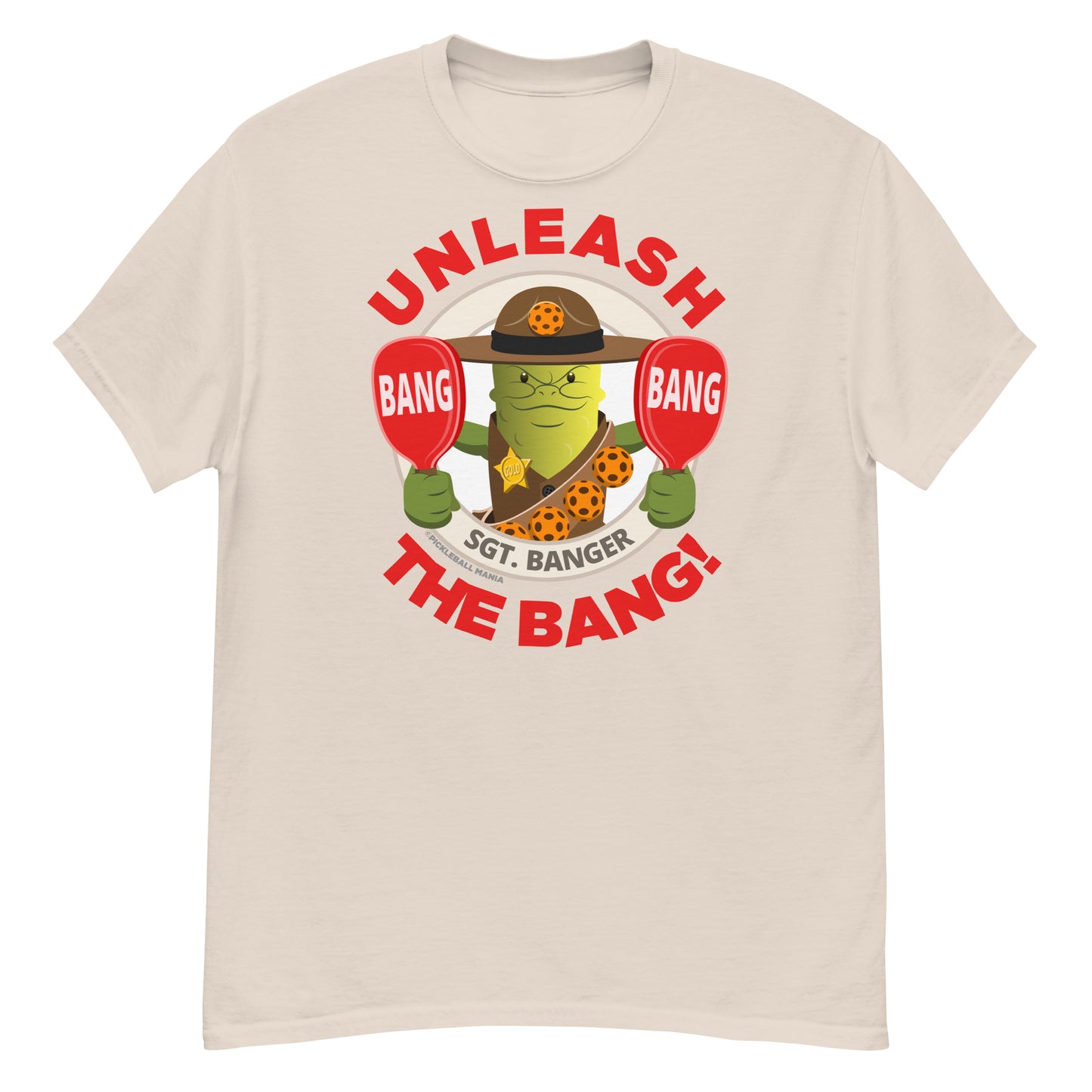 100% Cotton Pickleball T-Shirt - "Unleash the Bang!" - DocDink.com