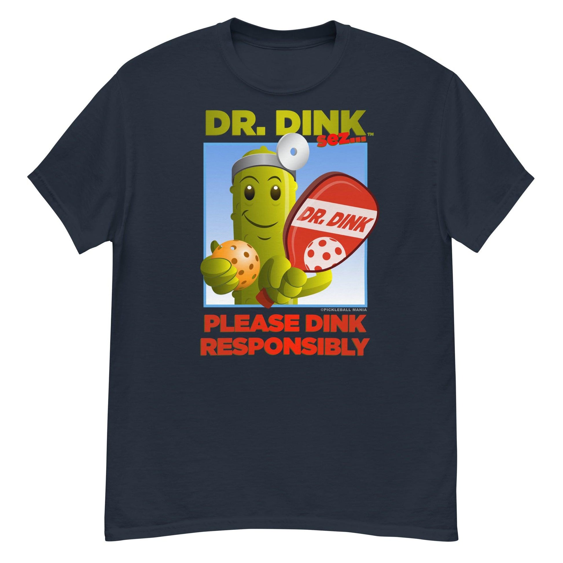 Unisex 100% Cotton Pickleball T-Shirt - "Please Dink Responsibly!" - DocDink.com