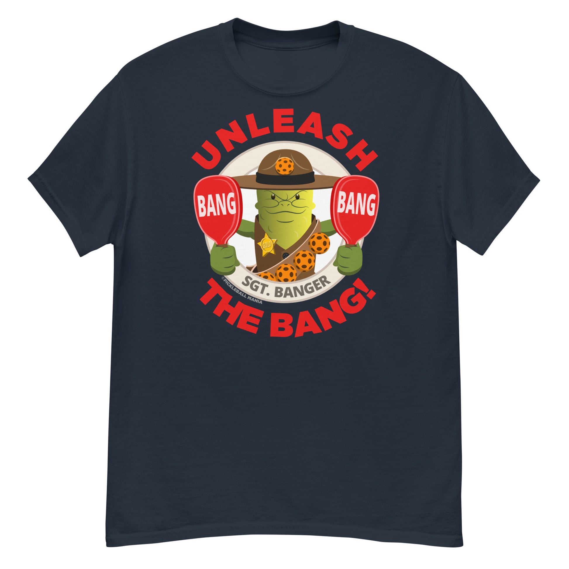 100% Cotton Pickleball T-Shirt - "Unleash the Bang!" - DocDink.com