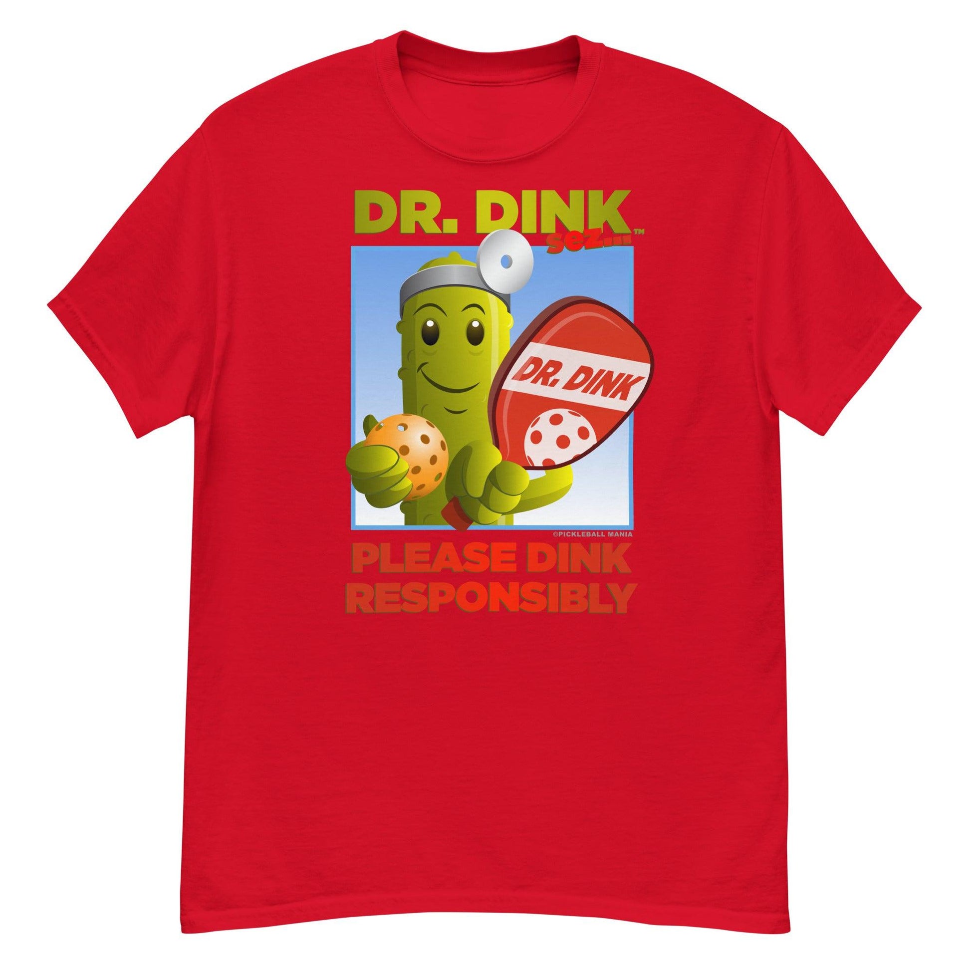 Unisex 100% Cotton Pickleball T-Shirt - "Please Dink Responsibly!" - DocDink.com